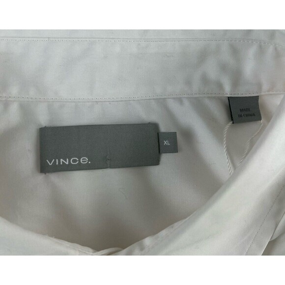 Vince Mens Reverse Placket Sport Button Up Shirt White Long Sleeve XL New - Picture 7 of 11